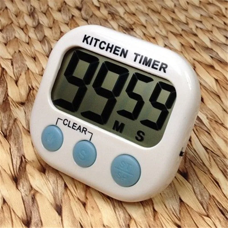 1 шт. Магнитный ЖК-цифровой кухонный таймер обратного отсчета с подставкой белый кухонный таймер практичный таймер для приготовления пищи будильник