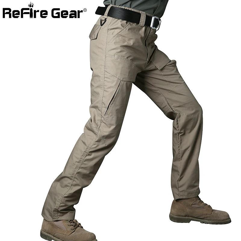 ReFire Gear Men's Quick Dry Tactical Pants Summer Lightweight Outdoor Hiking Cargo Trousers 
