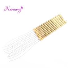 5 шт./партия, медные вытягивающие threader, вентиляционные иглы петля для нити для микро бусин, инструменты для наращивания волос