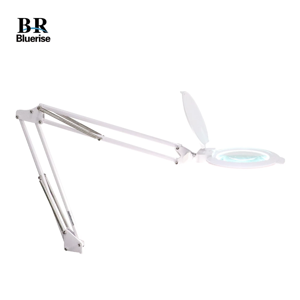  Bluerise 8W 6X Folding Table Lamp For Manicure Nail Tools Light LED Magnifierglass lighting for Man - 32789237024