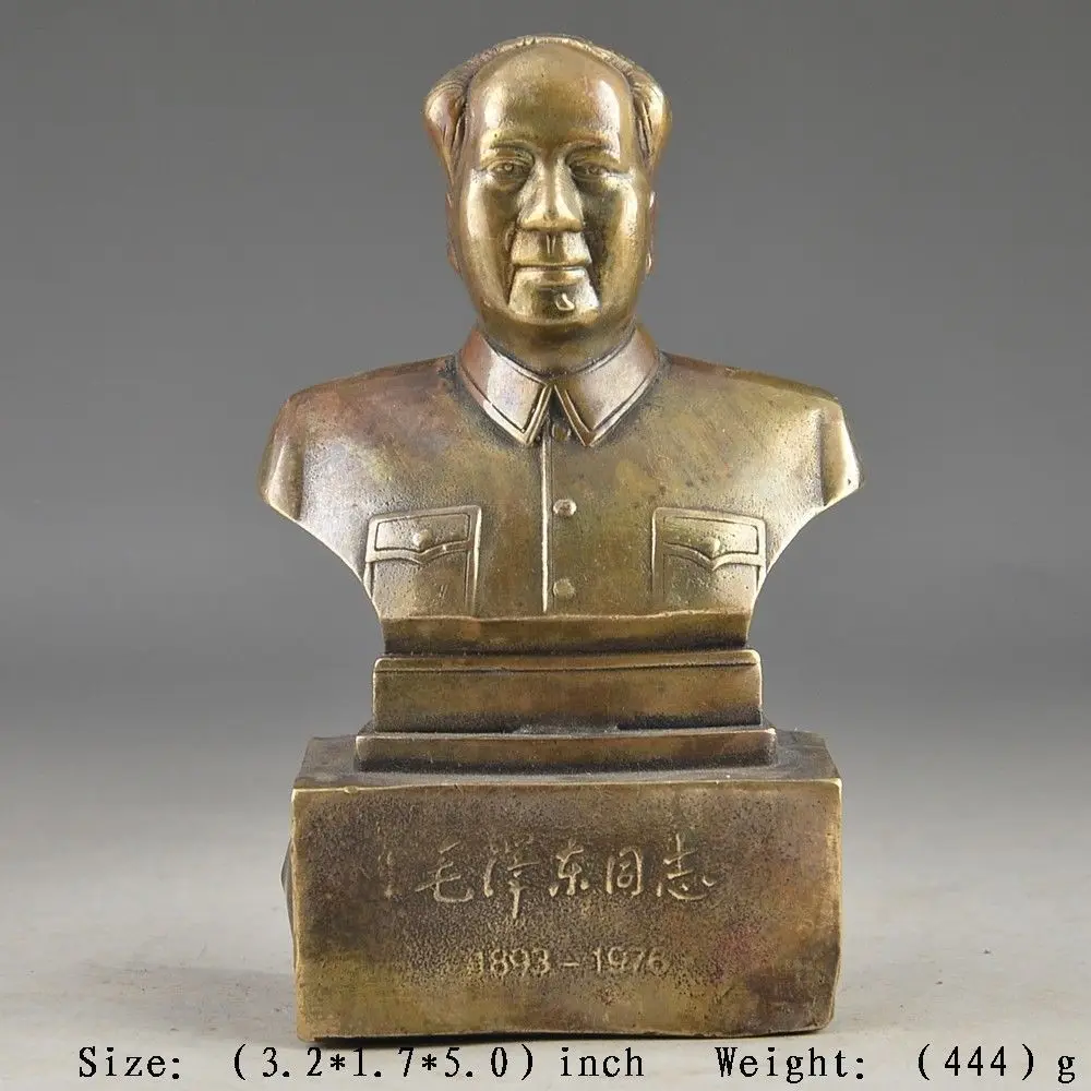 

EXQUISITE BRASS PURELY HAMMERED OLD HAND HERO CHAIRMAN MAO COLLECTIBLES STATUE