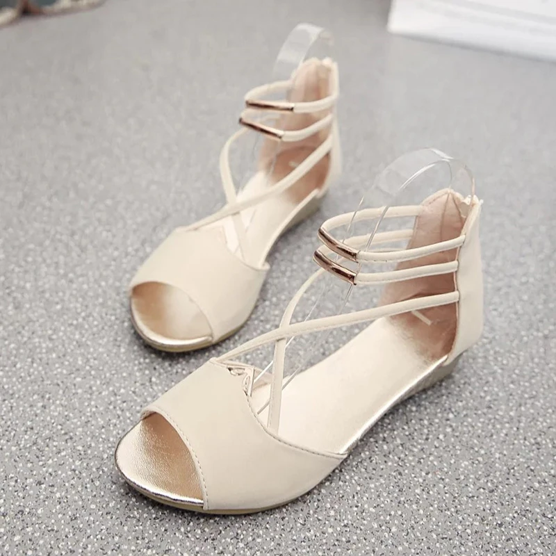 Для женщин сандалии женская обувь Для женщин Летняя обувь сандалии-гладиаторы повседневная женская обувь - Цвет: Белый