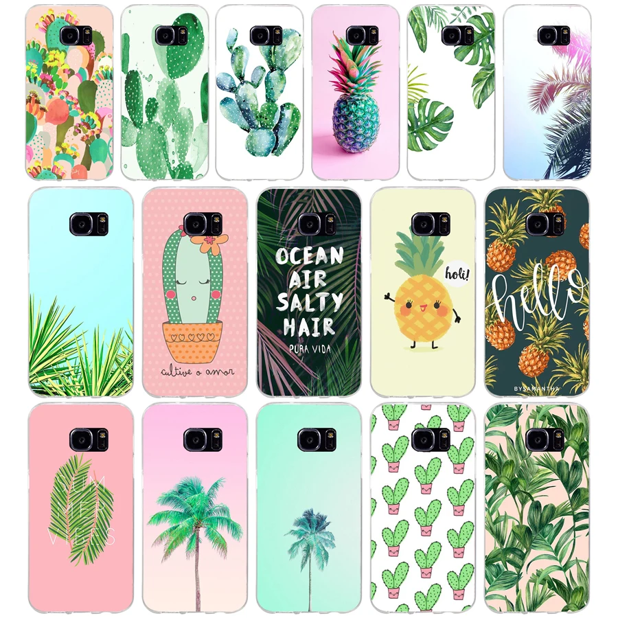 228H панда Pour Coque роскошный кактус Мягкий ТПУ силиконовый чехол для samsung Galaxy s6 s7 edge s8
