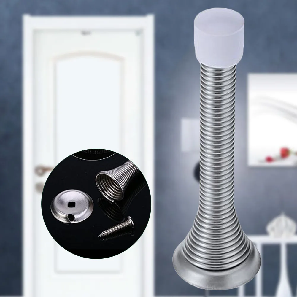 

10pcs Spring Rubber Cap Easy Install Skirting Wall Mount Cushion Home With Base Flexible Metal Door Stopper Board Practical