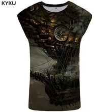 Бренд KYKU, Пиратская майка, Мужская металлическая майка, жилет с паром, механическая майка, Космическая одежда, майка без рукавов, новинка, хип-хоп