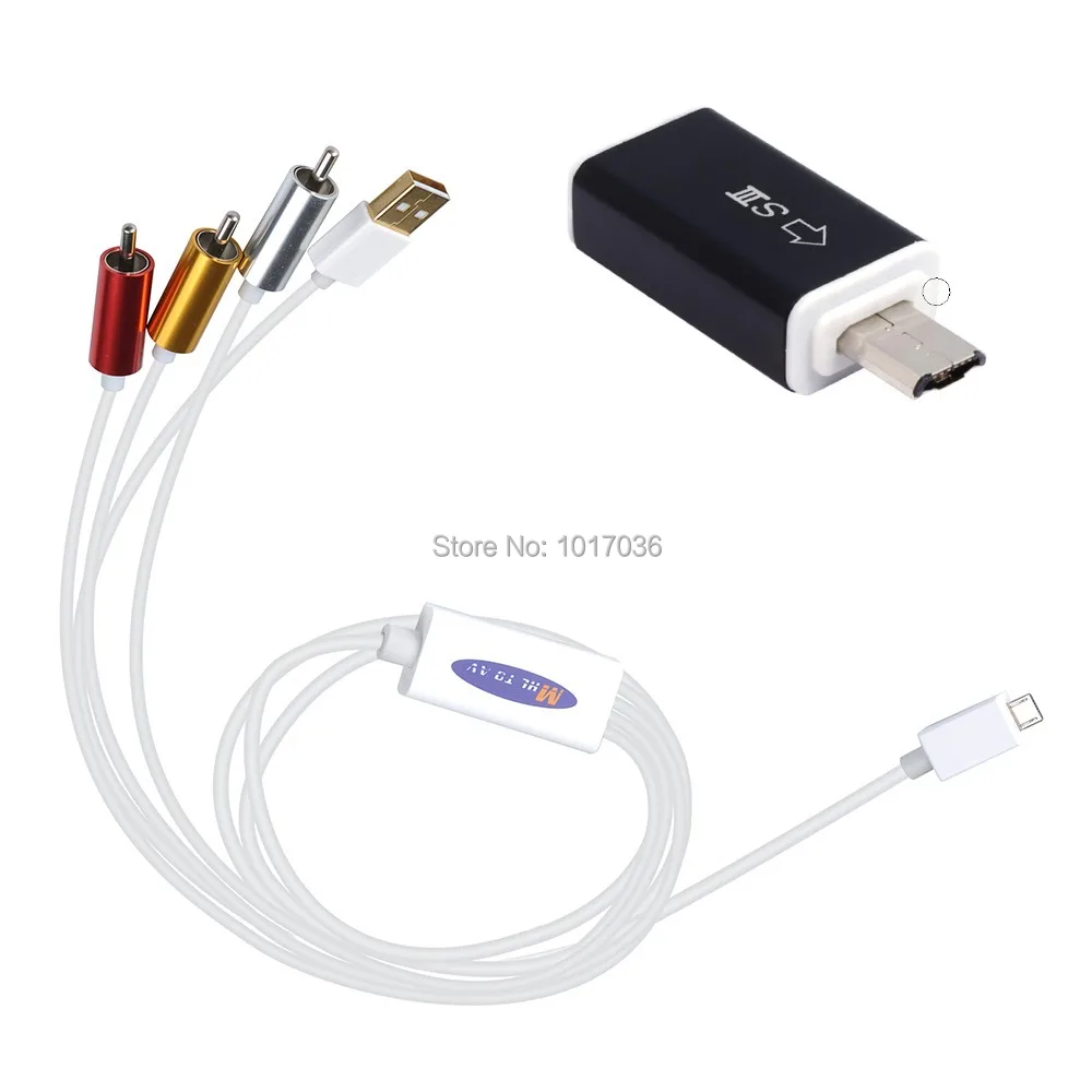 1080P MHL Micro USB to RCA TV AV Cable Adapter HDTV + 5 pin to 11 pin