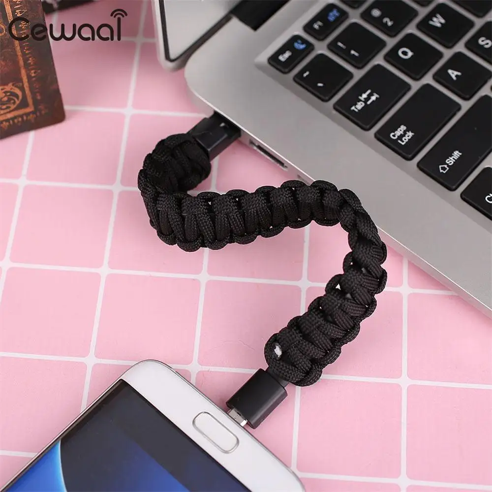 Cewaal محمول 18 سنتيمتر مايكرو usb عالية السرعة كابل بيانات خط الكابلات معصمه andriod الهاتف الذكي
