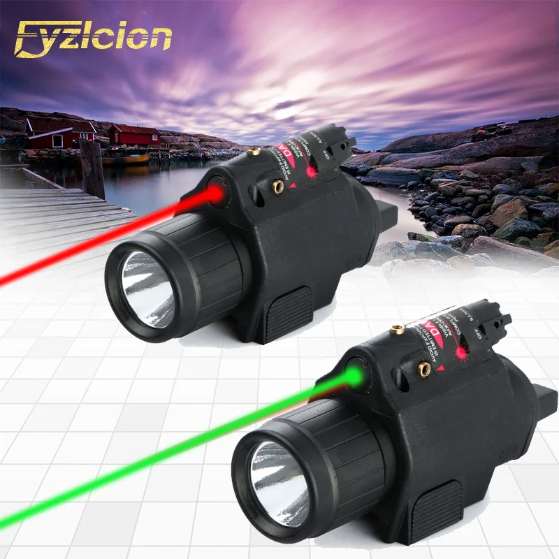 

Hunting accessories 2 In 1 Red / Green Laser Sight Remote Switch +m6 Tactical LED Flashlight Fit 20mm Picatinny Rail Gun Gl