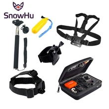 SnowHu for Gopro Accessories set Kit Wrist Belt Monopod Floating Bobber Box For gopro camera hero 6 5 5S 4 3+ 2 Sj CAM Y35