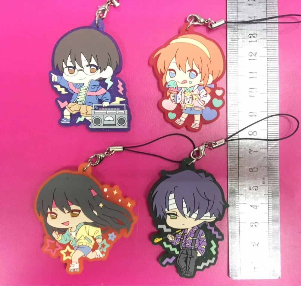 4 шт./лот Gintama аниме брелок Sakata Gintoki Toushirou пятиконечная звезда Шимура Shinpachi Okita Sougo