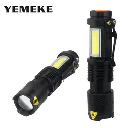 4 режима Мини Портативная Рабочая лампа 3800LM Q5 + COB светодиодный фонарик ZOOM torchflashlight life Lighting фонарь использовать батарею AA 14500 A1