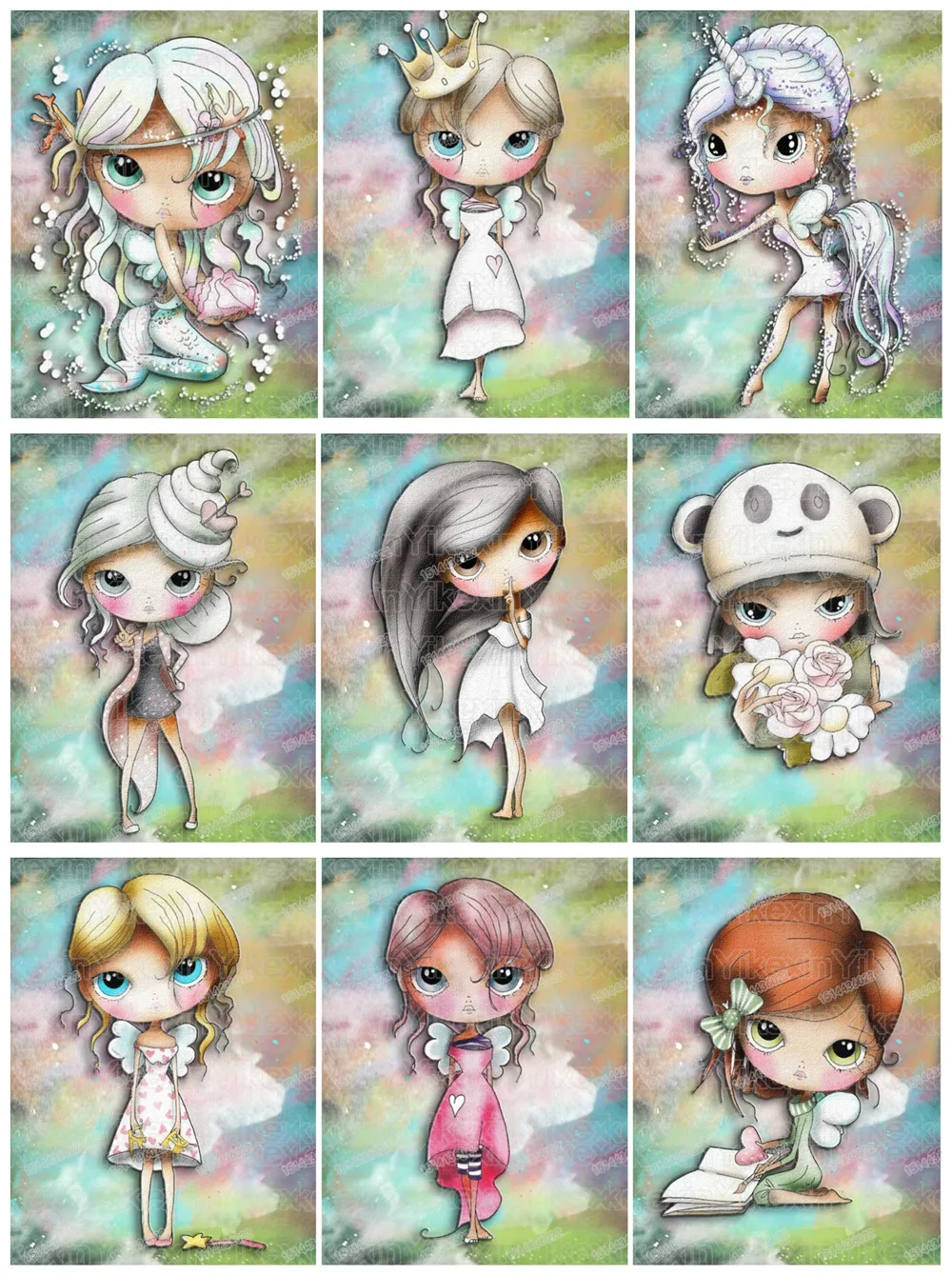 

5D Diamond Embroidery Full Display Picture Of Rhinestones Diamond Painting Cartoon Girl Cross Stitch Handicraft