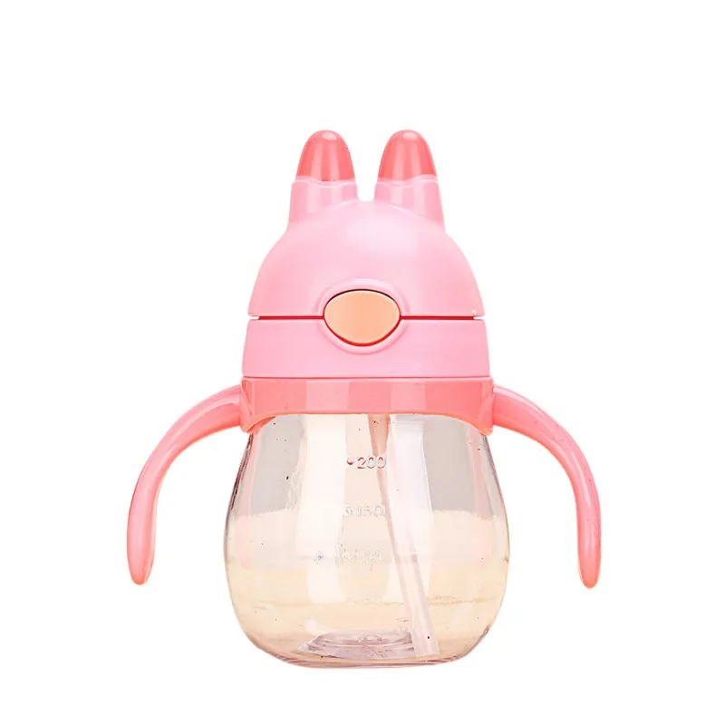 

200ml Lovely Rabbit Newborn Baby Bottles Infant Baby Children Learn to Drink Cups Training to drink Cup Bottle 2019 New