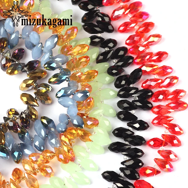 50pcs Multicolor Crystal Teardrop Beads Cross Hole Waterdrop Faceted Glass  Bead For Jewelry Making Necklace Bracelet Earring Diy - Beads - AliExpress