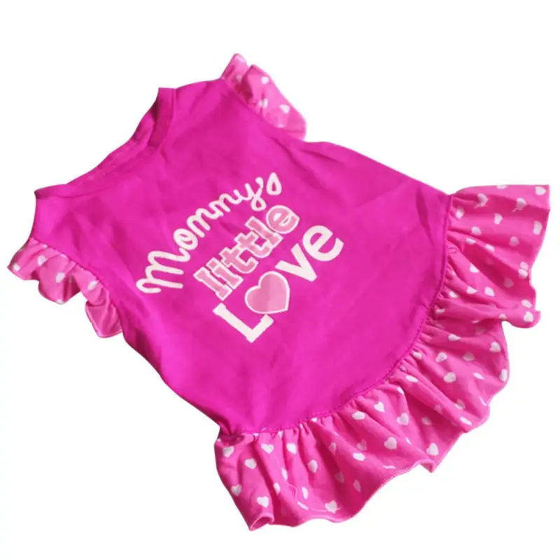 Новая модная детская юбка с принтом собаки, очаровательный круглый вырез, Розовая Одежда для домашних животных, XS-L, одежда для собак чихуахуа - Цвет: Бургундия