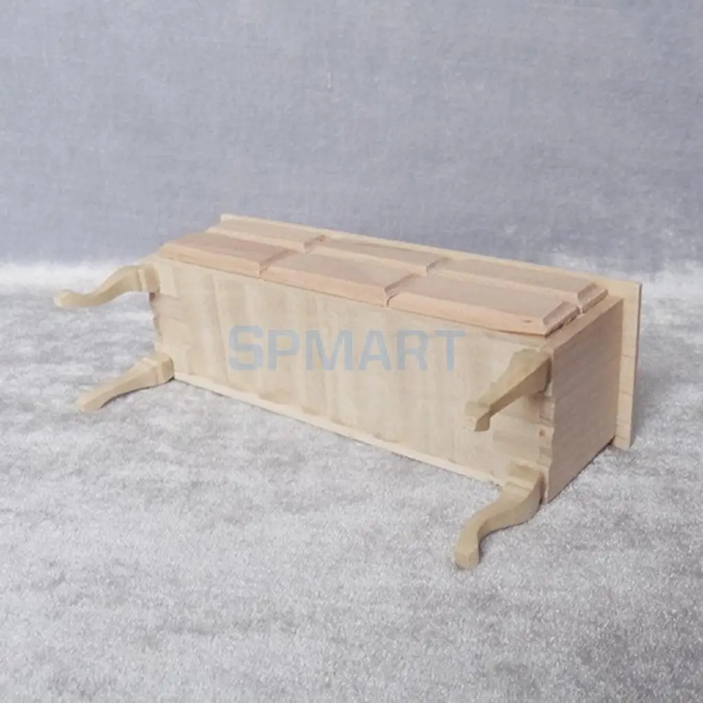 Unpainted 1/12 Dollhouse Miniature Furniture Table Drawers Model and Golden Drawer Pull Room Accessories