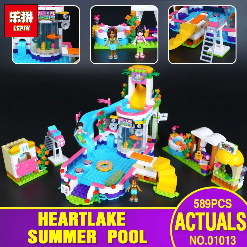 

Lepin 01013 Girls Series The Heartlake Summer Pool Set Legoing 41313 Educational Building Kit Blocks Bricks Compatible Toy Gift