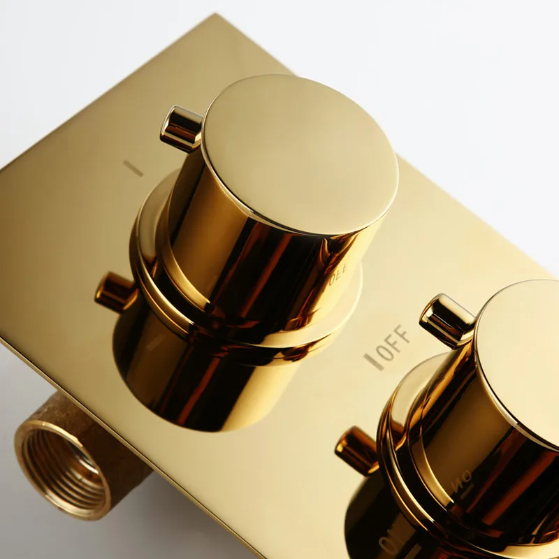 Smesiteli золото латунь 3 набора 3 способа Термостатический контроль смесительный клапан кран ванна душ переключающий клапан горячей и холодной краны