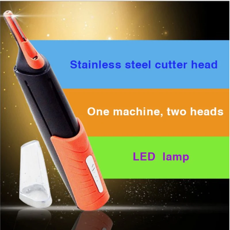 

New multi-function double-headed men's shaving eyebrows with LED lights repair corner shaving razor nose hair