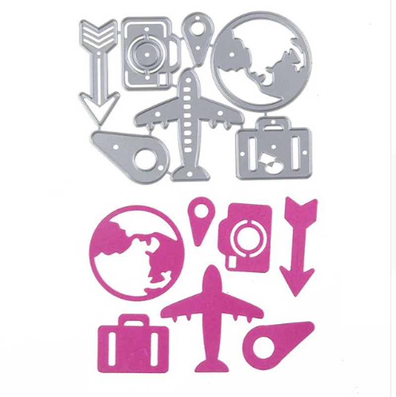 

HamyHo Handmade Cards Airplane Camera Frame Metal Cutting Dies for DIY Scrapbooking Paper Album Card Embossing Dies Crafts