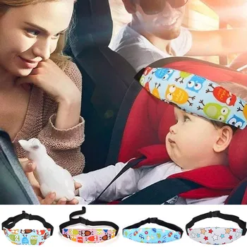 

Head Auxiliary Belt Head Support Band Sleeping Protective Belt Carton Blue Owl Animal Pattern Bed Car Seat Baby Seat Adjustable