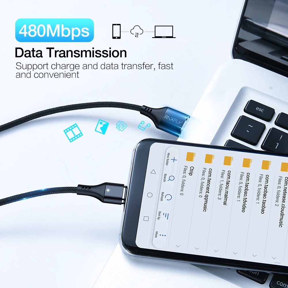 Магнитный кабель RAXFLY 3A, зарядное устройство для samsung S8 S9, Магнитный зарядный провод для huawei mate 20 Pro, магнитный Micro usb type-C кабель