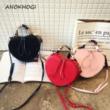 Женские однотонные сумки на плечо в форме сердца, Сумочка для женщин, шелковый шарф на молнии, Милая Красная розовая сумка через плечо, мессенджеры B241