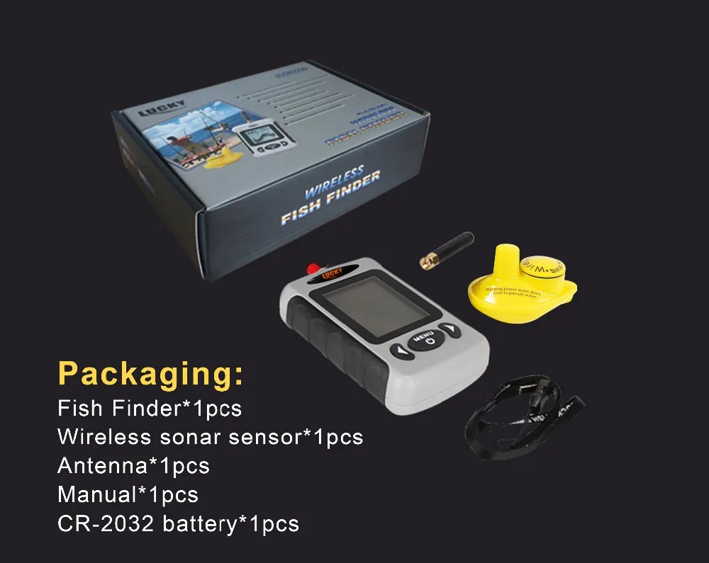 Lucky FFW718 Wireless Portable Depth Sounder Fishing Finder Sonar Sensor 45M Fish Finder Fish Lure Echo Sounder 7