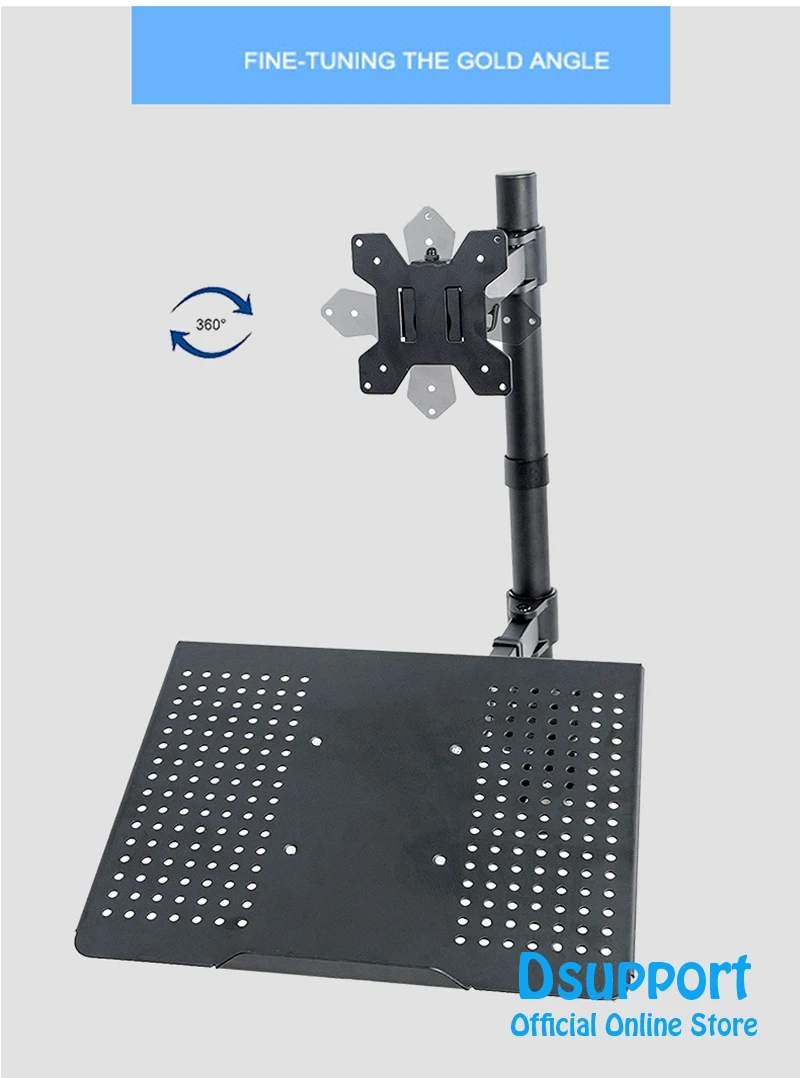 Полное движение 1"-27" монитор держатель кронштейн для ноутбука лоток крепление 2 в 1 свободный подъем поворотный дисплей стенд загрузка 9,9 кг
