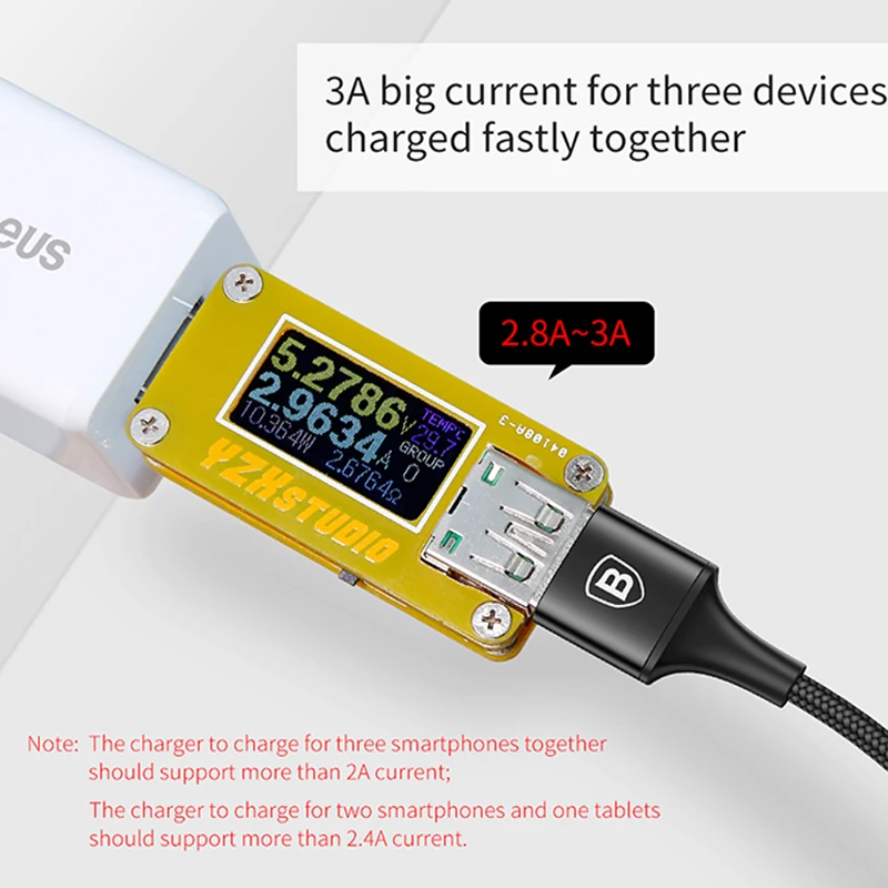 Baseus 3 في 1 كابل يو اس بي الهاتف المحمول كابل بيانات ل فون X المصغّر usb نوع-C كابل الشاحن لسامسونج S9 S8 سريع كابل الشاحن