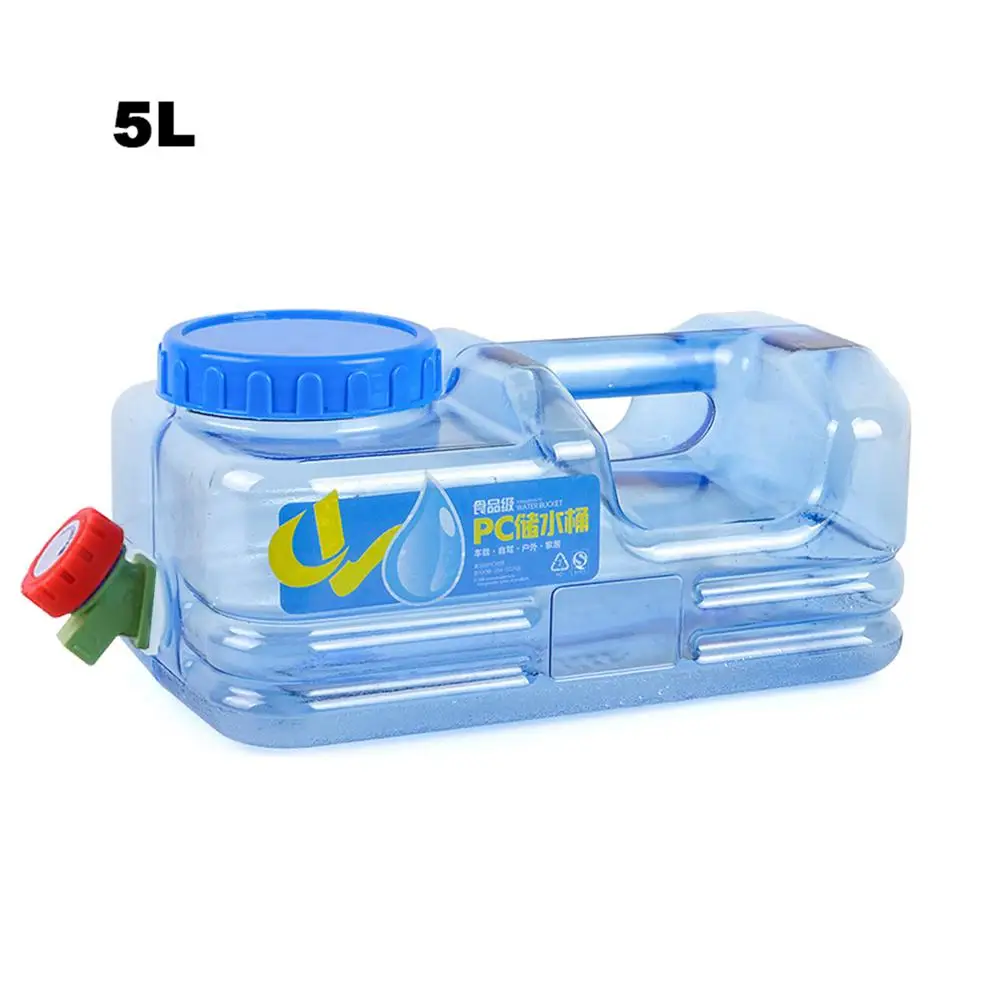 

5L Car bucket PC BPA-Free Reusable Plastic Water Bottle Gallon Replacement Water Bottle Snap On Cap Anti Splash Jug Container