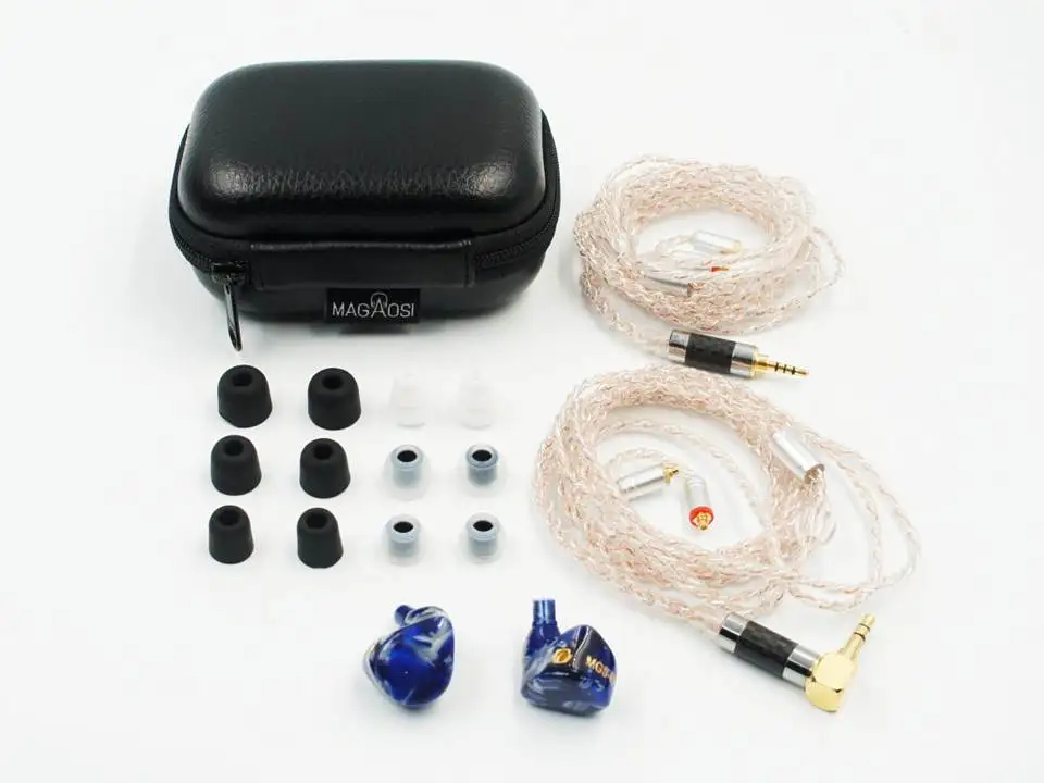 Magaosi MGS-401 4 сбалансированные арматурные HiFi MMCX съемные наушники-вкладыши IEMs с 3,5 мм аудио и 2,5 мм сбалансированный кабель