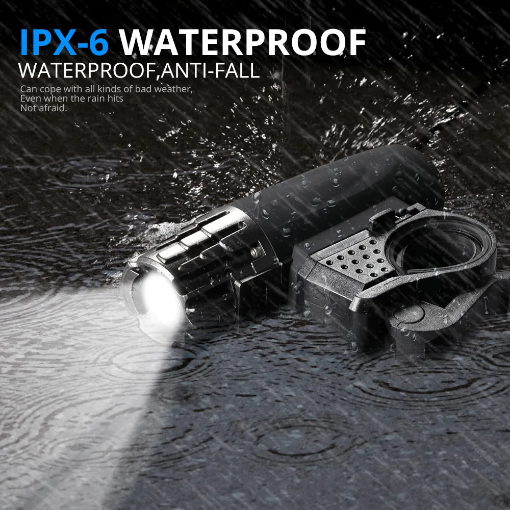 Discount USB Rechargeable Built-in 2400mAh Battery XPG Bike Light Bicycle Headlamp with Free taillight LED Front Ligh Bicycle accessories 3