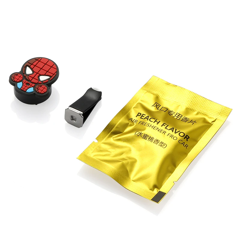 Car Vent Perfume Clip Marvel Avengers Heros Figure Cute Air Freshener Decoration Auto Interior Accessories Car-Styling