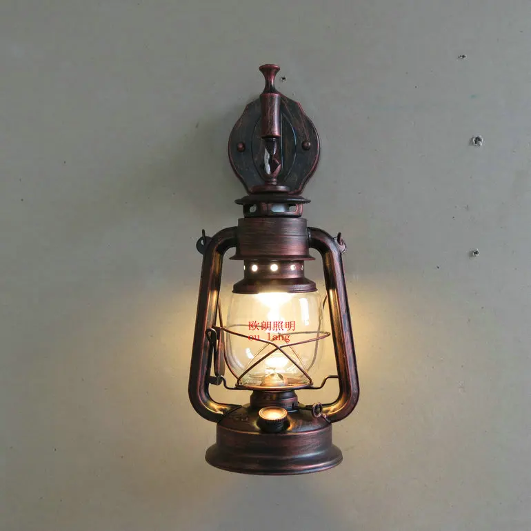Fashion Iron Antique Wall Lamp Vintage Lantern Kerosene Wall Lamp Vintage Lantern Kerosene