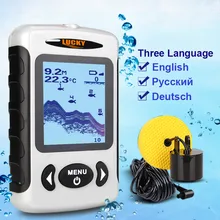 LUCKY Russian Menu Top Quality Electronic Fish Finder Portable Sonar Wired Fish depth Finder Alarm 100M Fishing Tackle China