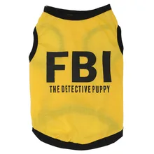Рубашка для питомцев собак кошек новая весенняя и летняя дышащая модная майка с принтом FBI Одежда для кошек собак блуза с принтом Кошки Одежда для щенков