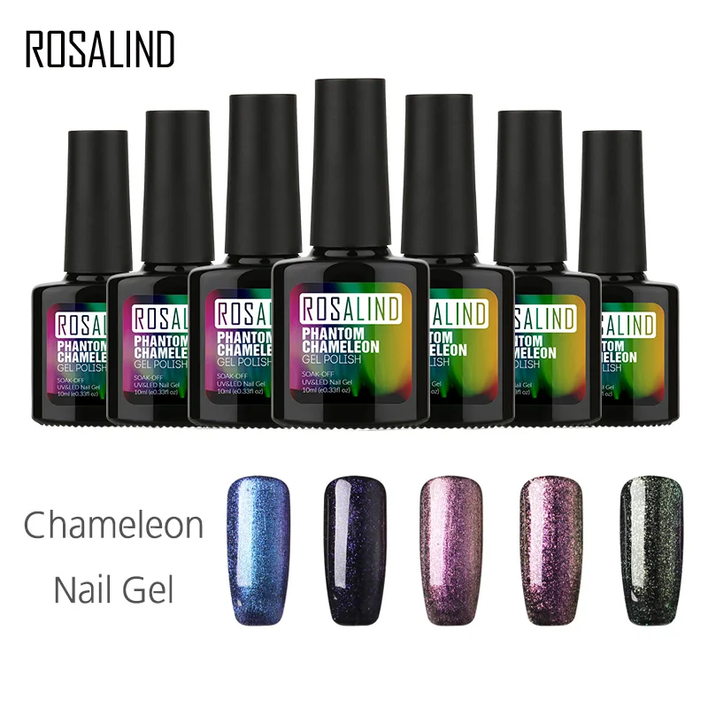 

ROSALIND Gel 1S Fashion 1Pcs 10ml 3D Colorful Phantom Nail Gel Long-lasting Chameleon Color Soak Off UV Gel Nail Polish