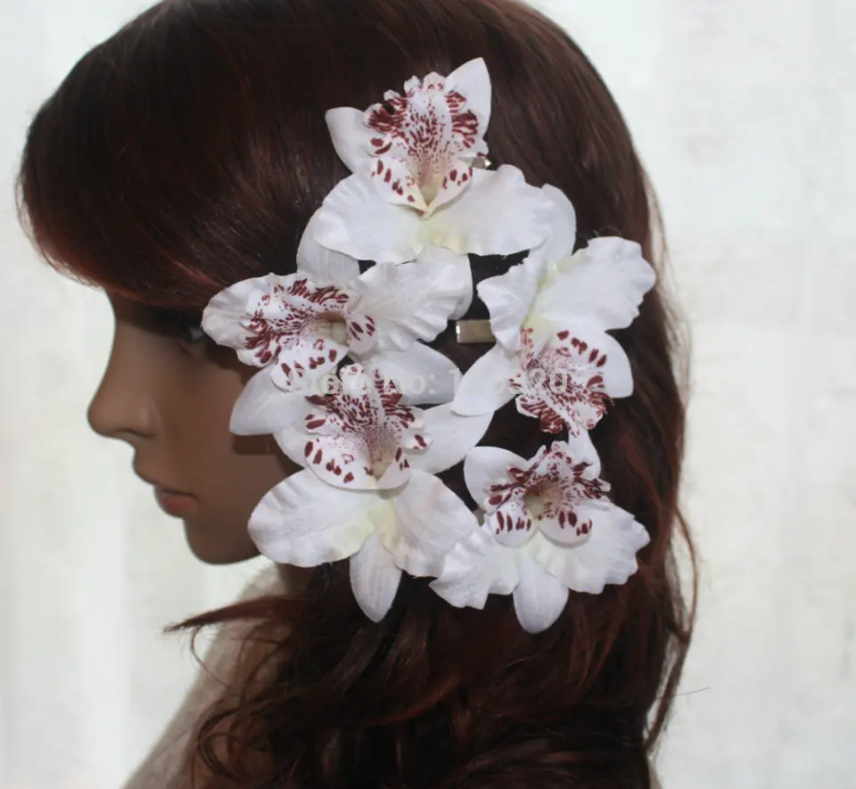 13A1 49 Wholesale 5 Pcs One pack Beautiful Silk Flower Hair Clip Pin