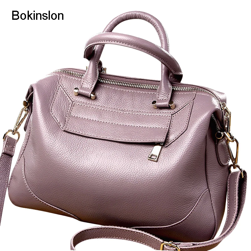 Bokinslon модные Сумки женщина Разделение Кожа Большой Ёмкость женские Сумки на плечо темперамент элегантные дамы сумка