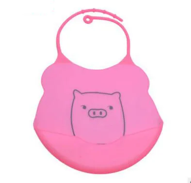 100% Silicone Baby Bandana Bibs Lovely Animals Meals Pocket Waterproof