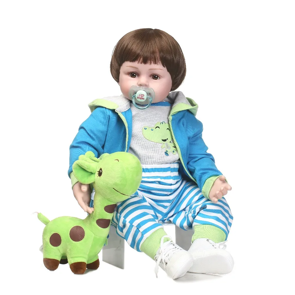 NPK 60 см Силиконовые Reborn Baby Doll детский приятель подарок для девочки 24 дюймов Bebe, живой мягкая игрушка для Bebes Reborn Brinquedo куклы