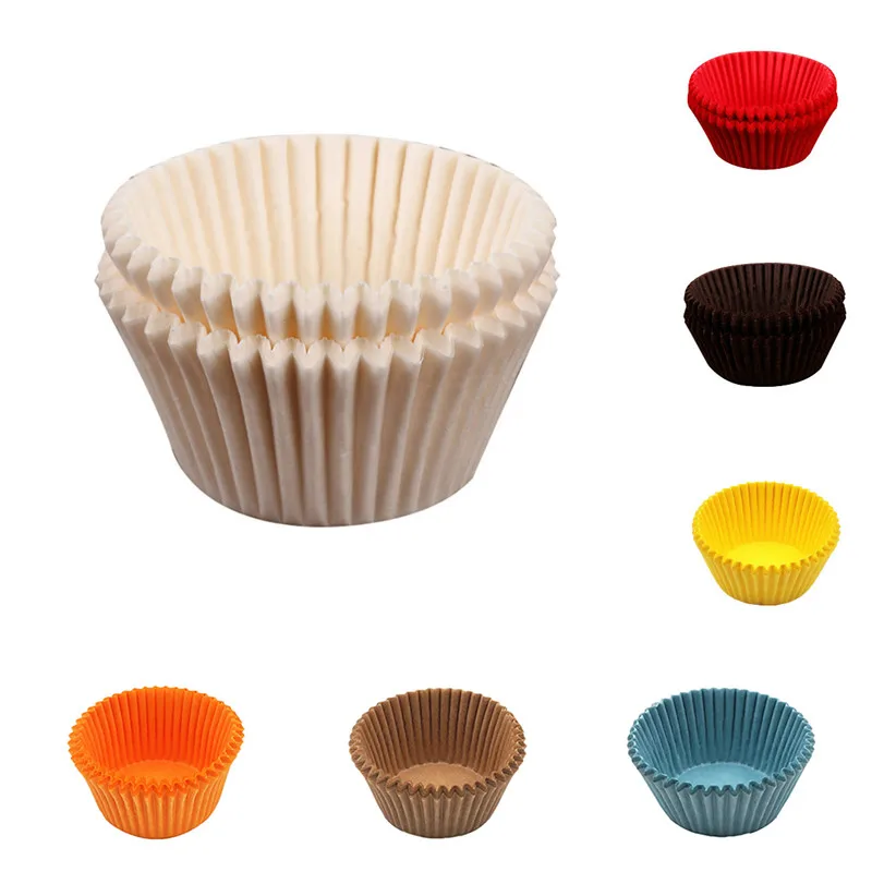 

100PCS Cake Grease-proof Mini Paper Baking Cup Bottom Maffin Colorful Muffin Liner Cases Cooking Cupcake Mold tools