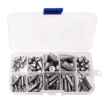 

83pcs/Set Carp Fishing Lead Sinkers Kit Drop Shot Weights Insert Lead Customization Fishing Tools Bullet Sinkers Kit
