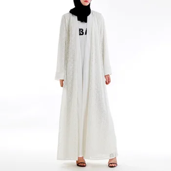

Luxury Muslim juba kurung women lace white abayas kaftans