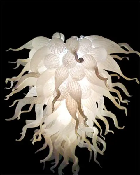 

Modern Chandelier Cheap Price White Color Hand Blown Glass Hanging Decorative Chain Chandeliers