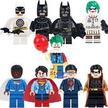 50 шт. Супер Герой Супермен Кларк Кент Робин Bullseye Бэтмен строительные блоки кирпичи игрушки для мальчиков