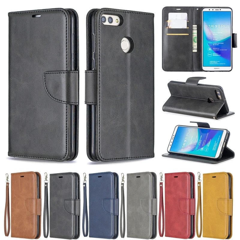 

Leather Flip Case For Huawei Y9 2018 Case Card Slots Wallet Cover For Coque Huawei Y9 2018 Y 9 2018 Y92018 FLA-AL20 Case Capinha