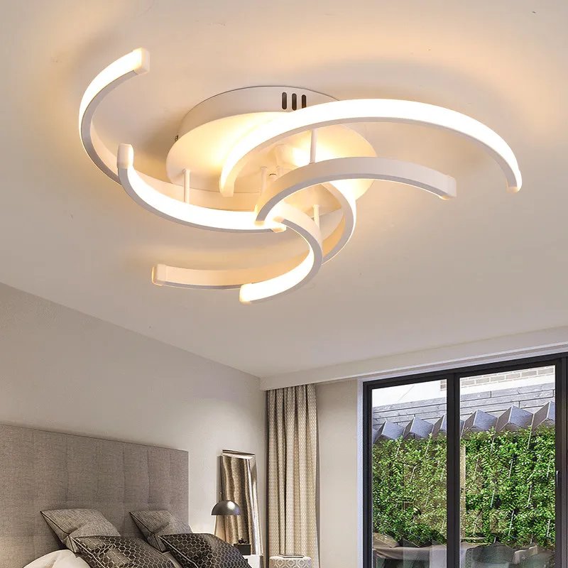 Современный светодиодный потолочный светильник для гостиной спальни белого цвета с регулируемой яркостью и пультом дистанционного AC85-260V светильник
