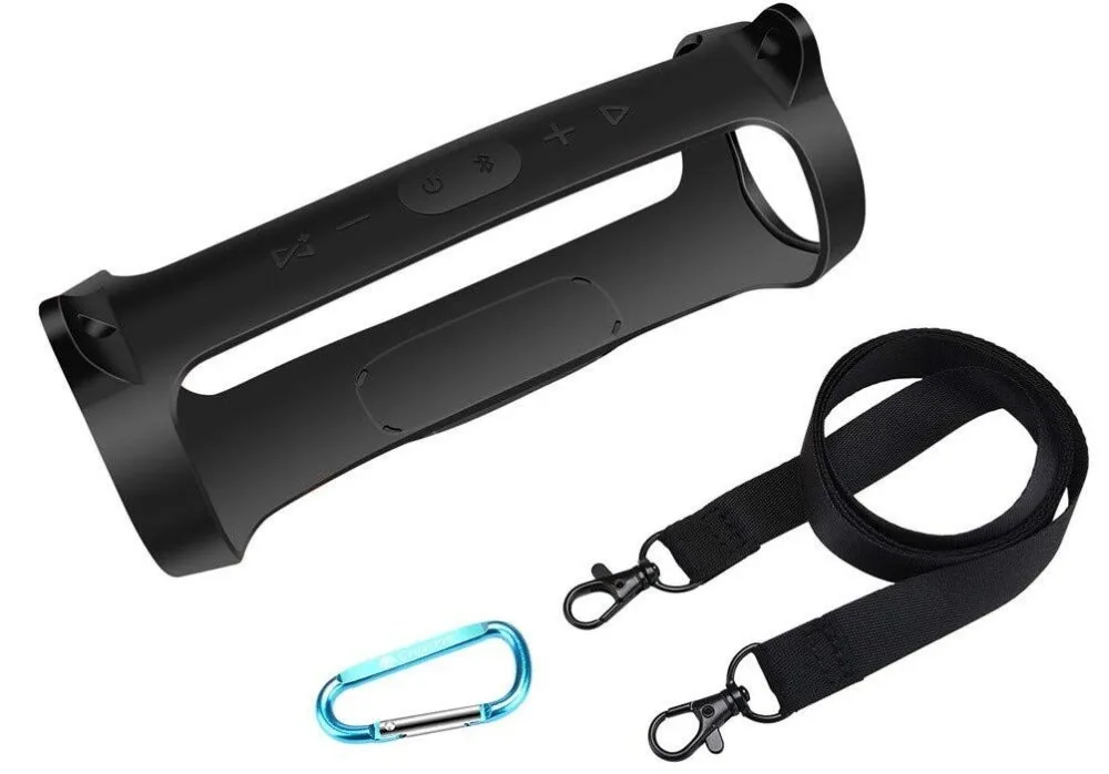 

1set 3pcs Silicone Case For JBL Charge4 Seapker Anti-lost Hook Shoulder Strap Waterproof Protective Carry Travel Box For JBL C4